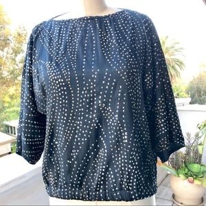 Vintage Glances Glitter Top Black Size 8